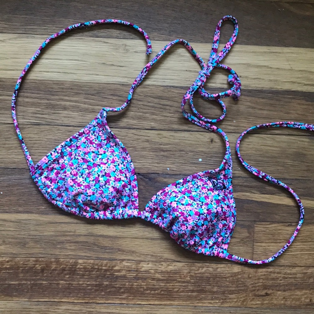 Roxy floral string bikini top, size small
